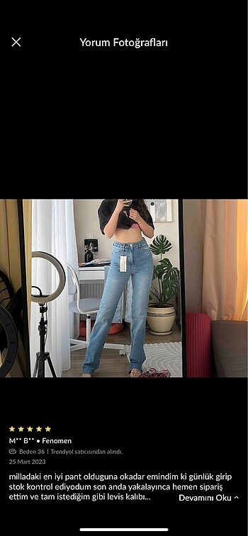 Trendyolmilla yüksek bel flare Jeans