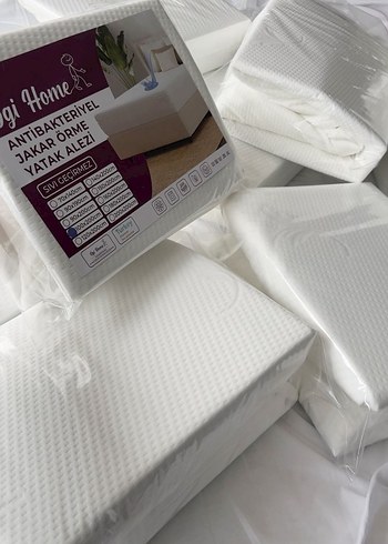 Beyaz Düz Yatak Koruyucu alez - Görsel 3