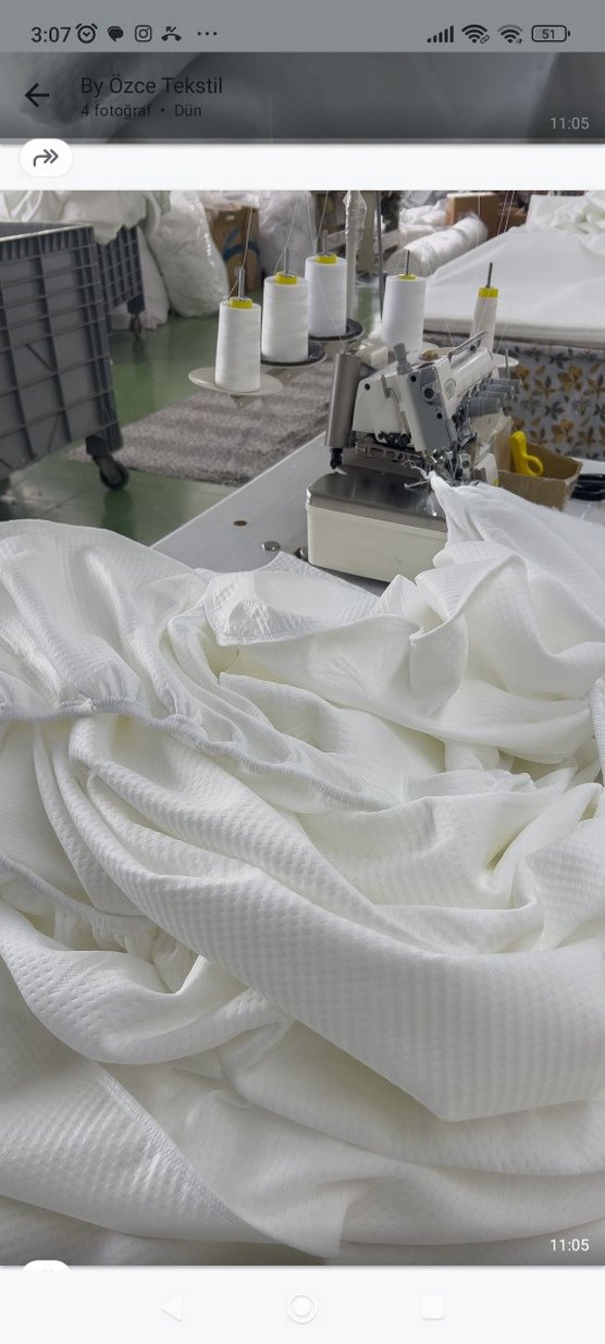 Beyaz Düz Yatak Koruyucu alez - Görsel 4