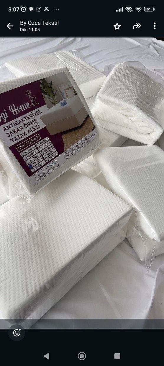 Beyaz Düz Yatak Koruyucu alez - Görsel 3