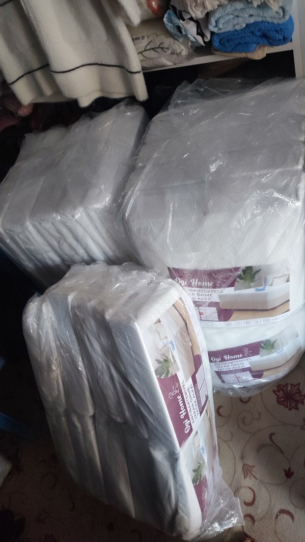 Beyaz Düz Yatak Koruyucu alez - Görsel 2