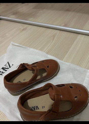 Kız Çocuk Kahverengi Tokalı Babet Ayakkabı - Görsel 3