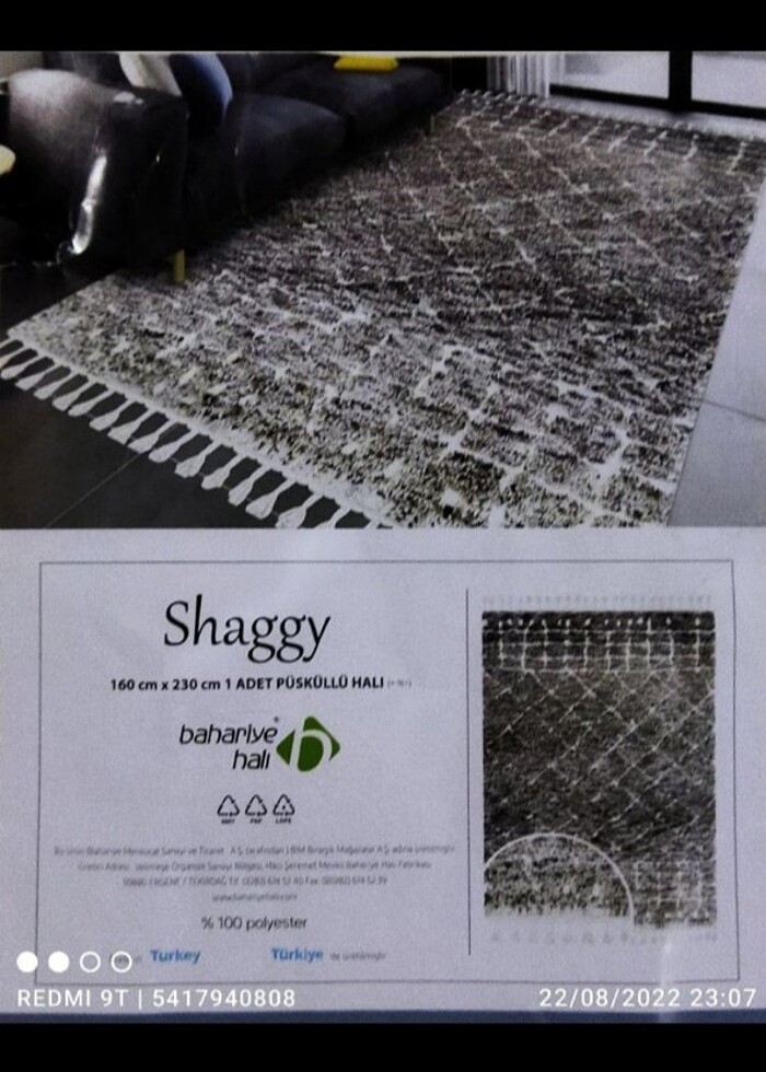Shaggy halı 4metre kare bahariye markasının - Görsel 5