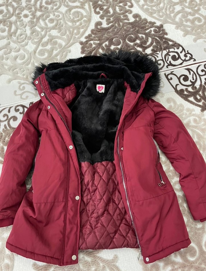 Bordo Kadın Kışlık Kürklü Mont - Görsel 2