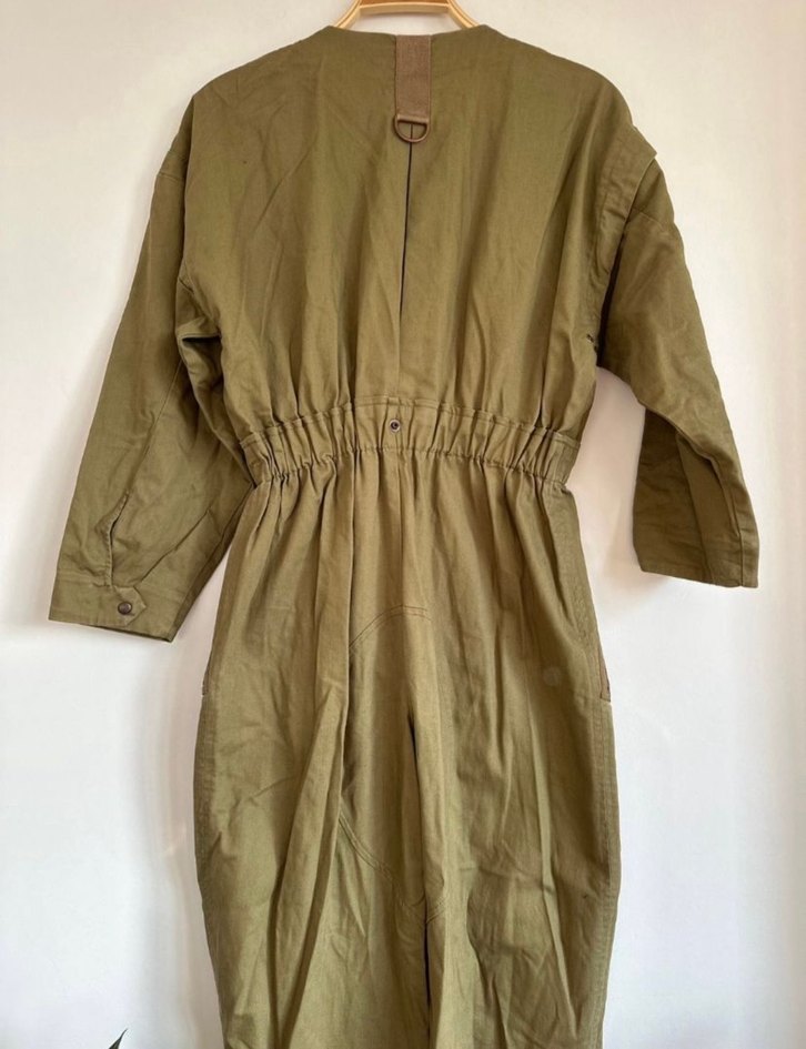 Kadın Haki Vintage Uzun Tulum Fermuarlı - Görsel 3