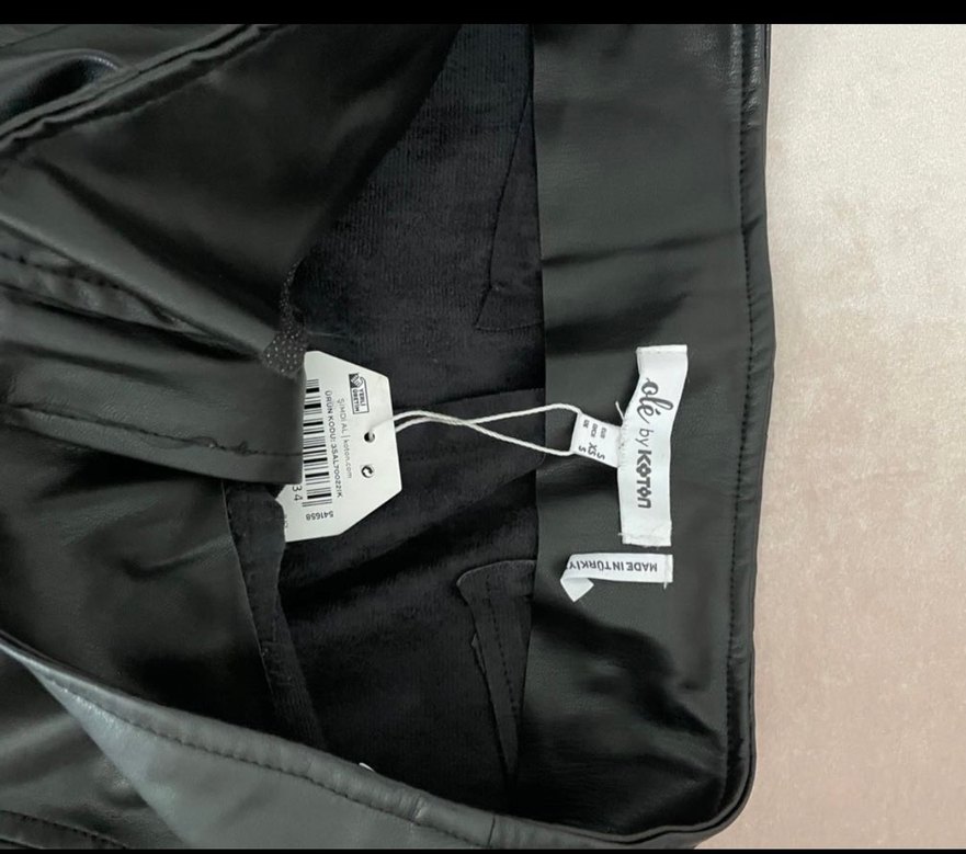 Fermuarlı Siyah Deri Mini Etek - Görsel 3