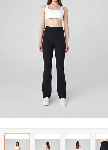 Bershka Siyah ispanyol paça pantolon