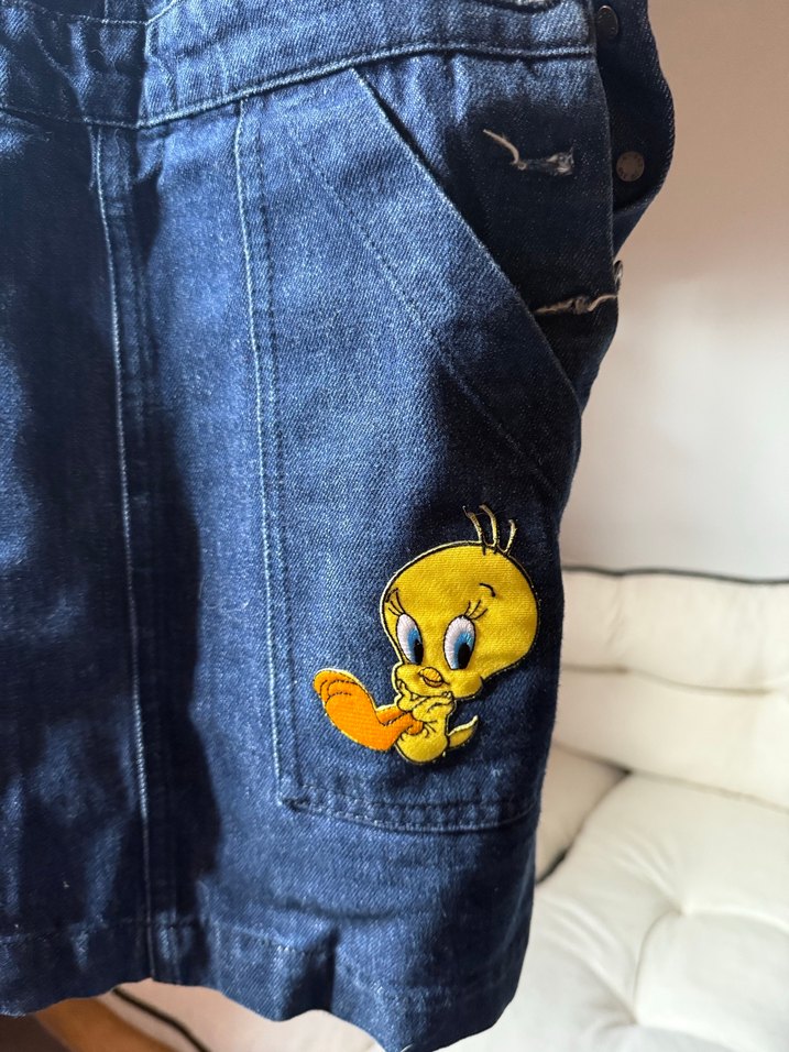 Kot Nakışlı Mini Tulum Salopet - Görsel 4