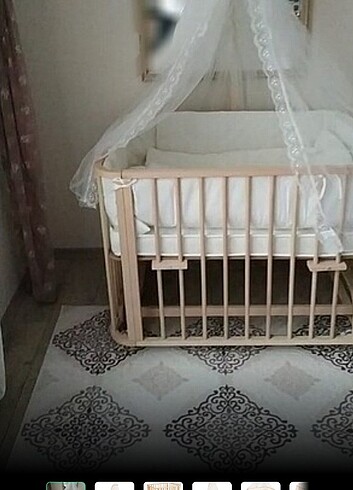 Civil Bebek beşiği 3ü bir arada ahşap