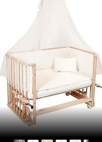 Beden camel Renk Bebek beşiği 3ü bir arada ahşap