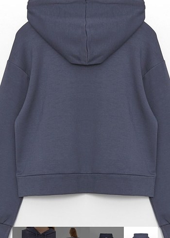 xs Beden Lacivert Kapüşonlu Kadın Sweatshirt