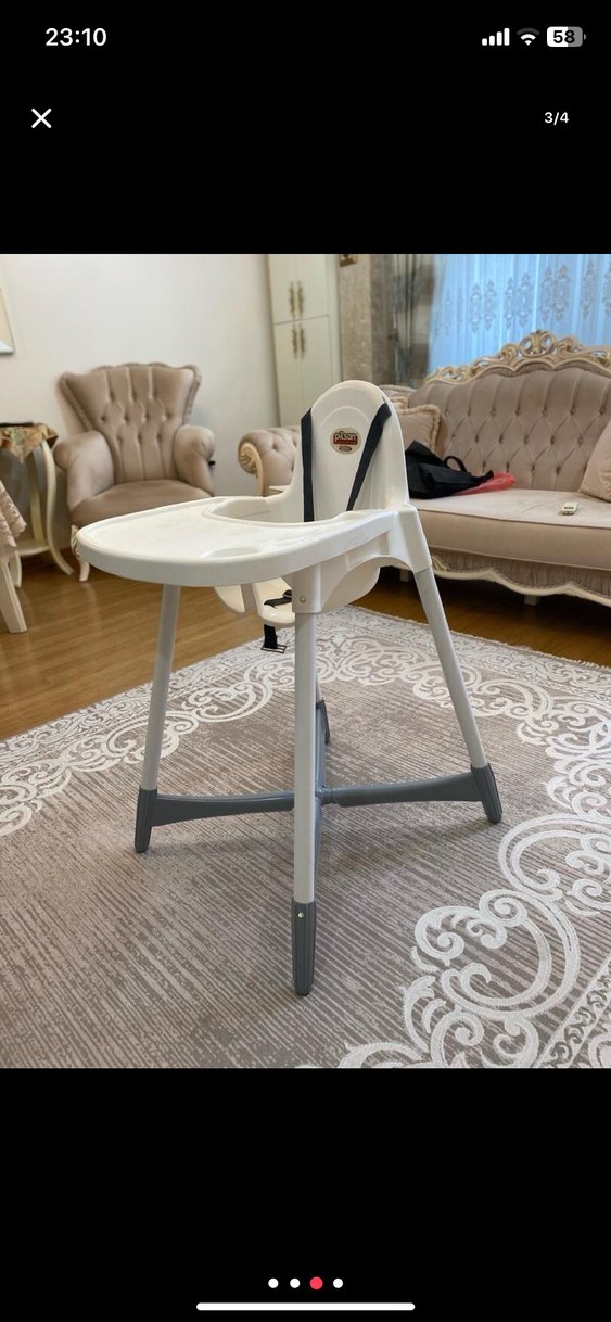 Beyaz bebek Mama Sandalyesi - Görsel 3