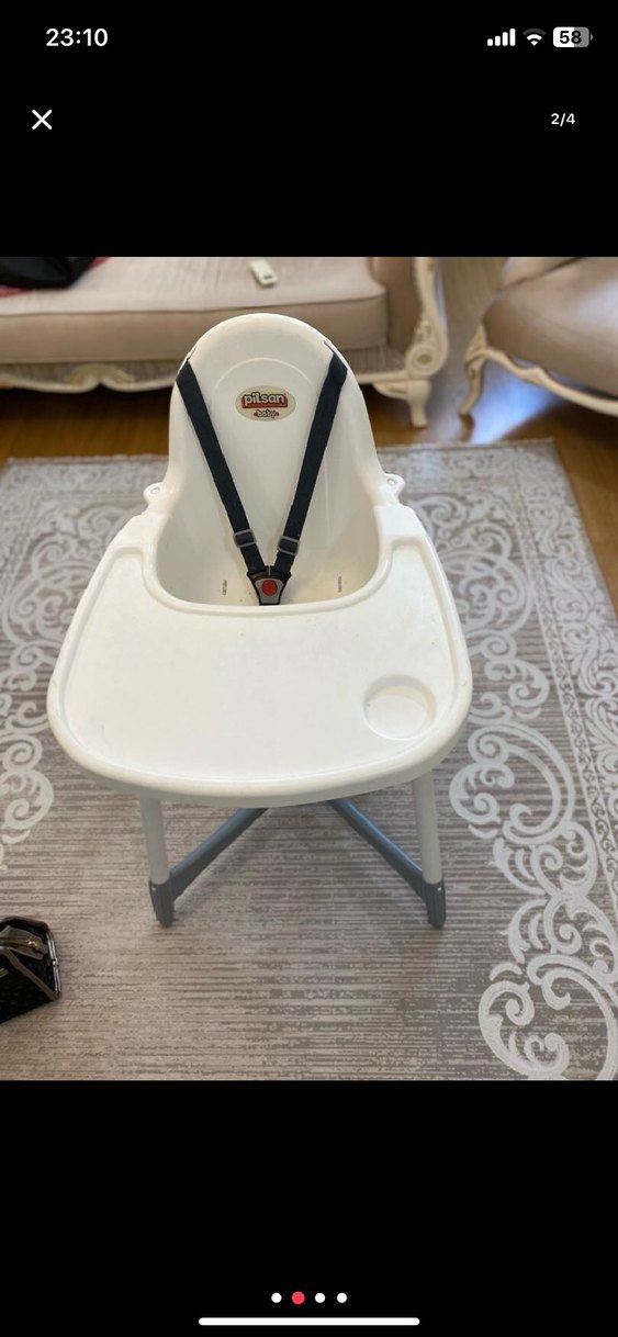 Beyaz bebek Mama Sandalyesi - Görsel 2