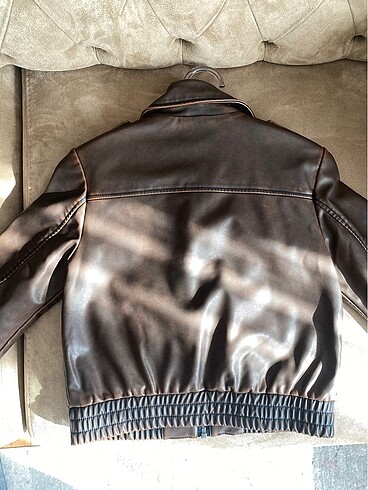 s Beden kahverengi Renk Stradivarius Vintage Deri Ceket