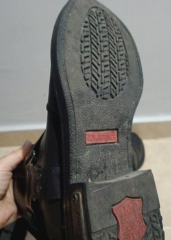 Siyah Deri Tokalı Biker Kadın Bot - Görsel 5