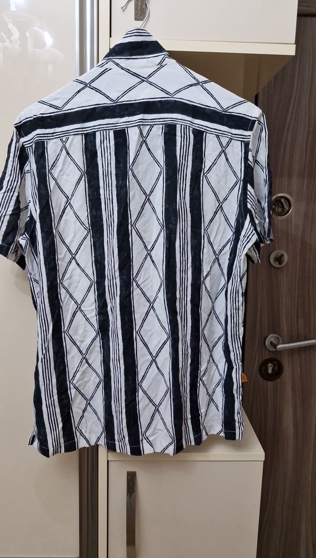 Gri Kısa Kollu Erkek Keten Gömlek - Görsel 3