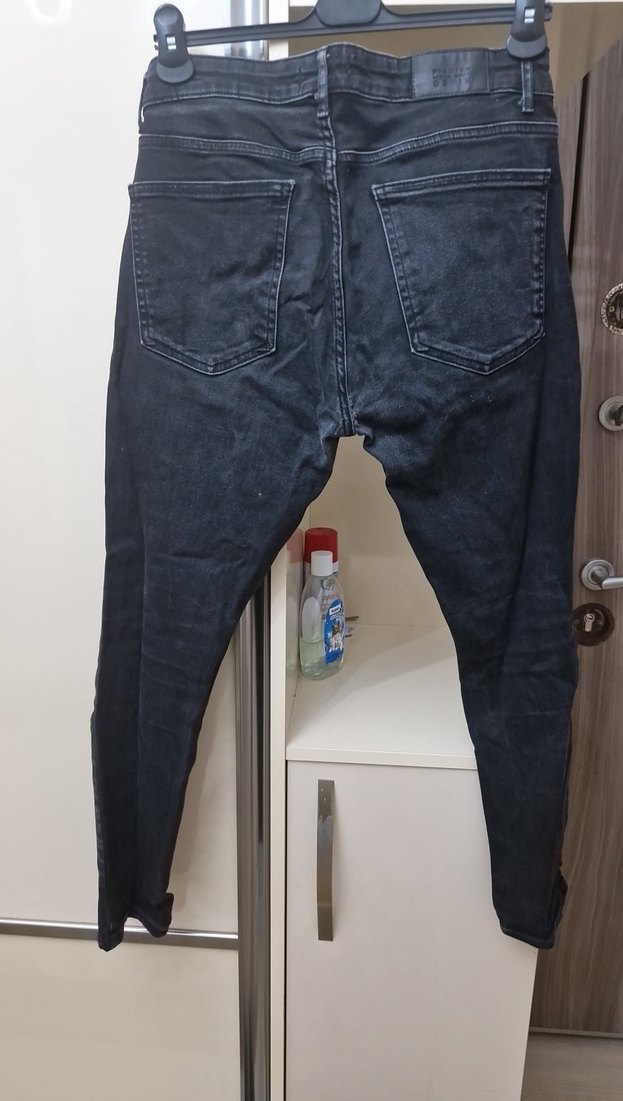 Gri Erkek dar Kesim Kot Pantolon - Görsel 3