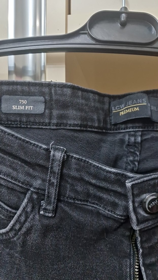 Gri Erkek dar Kesim Kot Pantolon - Görsel 2