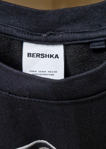 Bershka Siyah Baskılı Oversize Erkek Tişört M beden