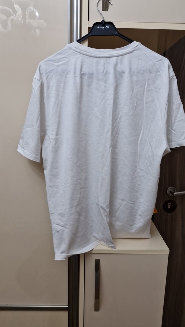 Erkek Beyaz Kısa Kollu Pamuklu Tişört - Görsel 3