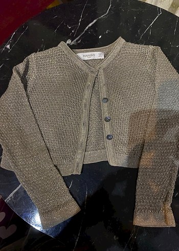 Kız Çocuk Gri Triko Bolero - Görsel 2