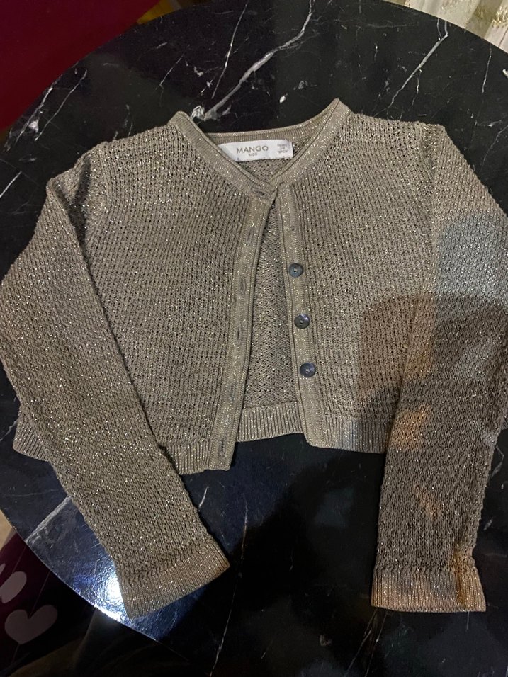 Kız Çocuk Gri Triko Bolero - Görsel 2