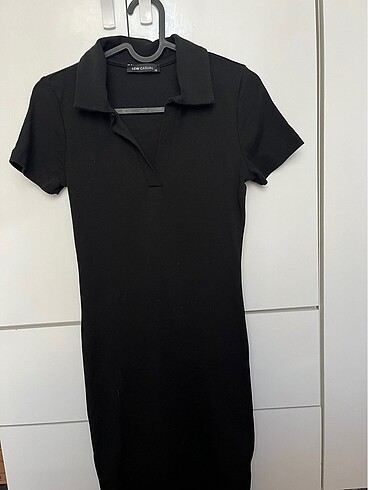 LC Waikiki Lcw siyah polo yaka elbise