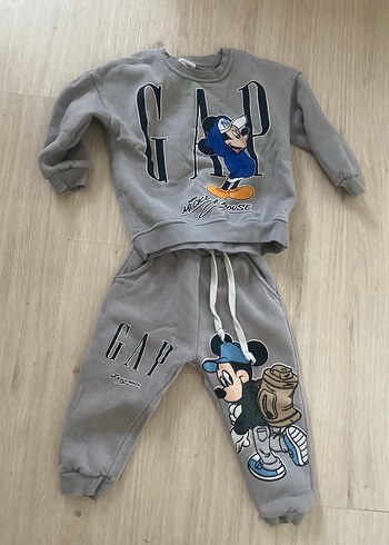 Gri Erkek Çocuk Baskılı Sweatshirt ve Eşofman Takımı