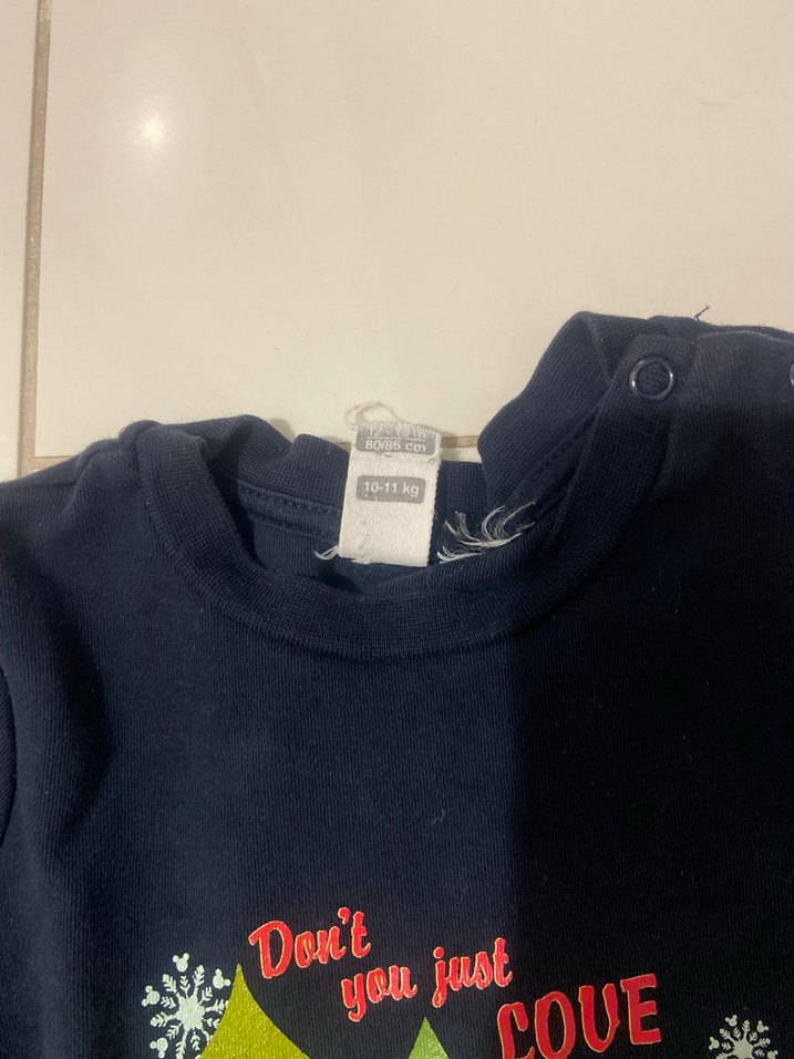 Lacivert Desenli Uzun Kollu Bebek Tulum - Görsel 2