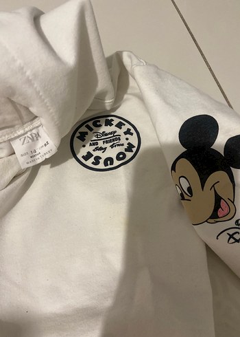 Kapüşonlu Mickey Mouse Baskılı Erkek Sweatshirt