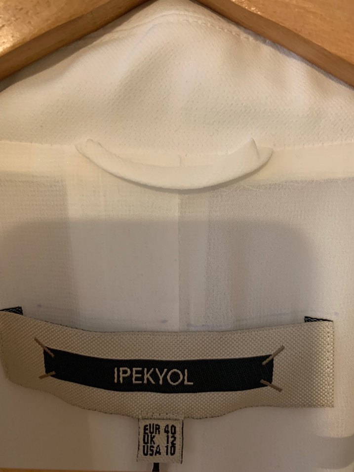 İpekyol Beyaz Kadın Düğmeli Ofis Blazeri - Görsel 4