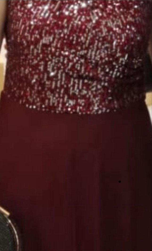 Bordo  Uzun Abiye Elbise - Görsel 3