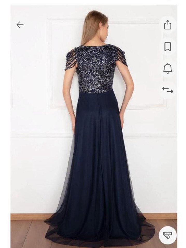 Bordo  Uzun Abiye Elbise - Görsel 2