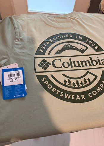 Columbia Erkek Bej  organik Pamuklu Baskılı Tişört - Görsel 3