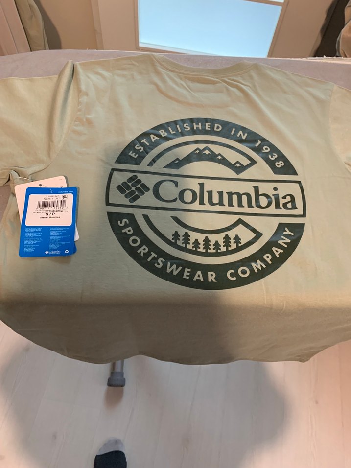 Columbia Erkek Bej  organik Pamuklu Baskılı Tişört - Görsel 4