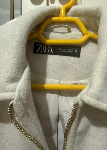 Zara Zara Krem Kısa Fermuarlı Kadın Ceket