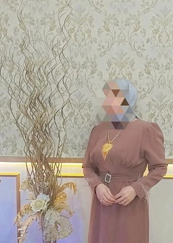 46 Beden kahverengi Renk Abıye bir kere giyildi çok Uygun'a satıyorum
