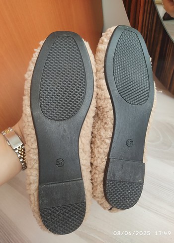 Bej Kadın Rahat Bağcıklı Ev Terliği - Görsel 4