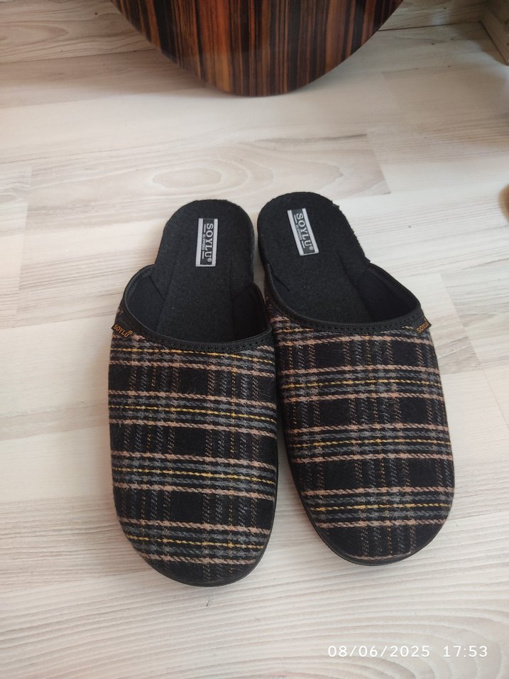 Kahverengi Erkek Ev Terliği Velcro - Görsel 2