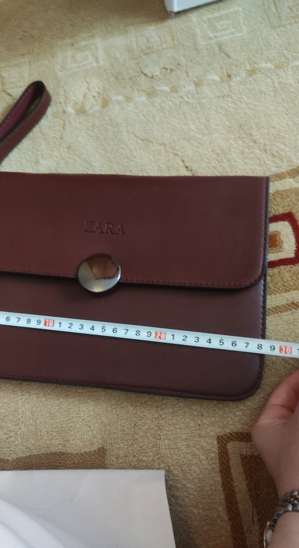 bordo Deri Kadın Çanta - Görsel 5