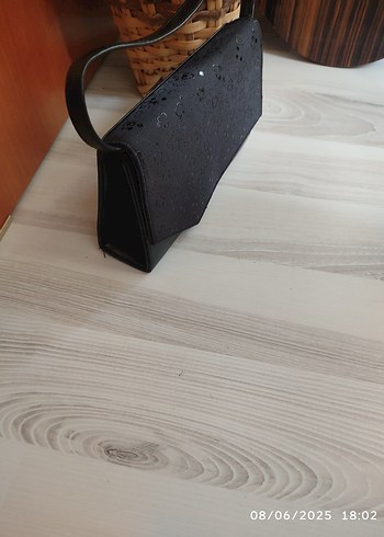 Kilitli Siyah Deri Gotik Kadın El Çantası - Görsel 5