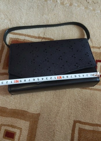 Kilitli Siyah Deri Gotik Kadın El Çantası - Görsel 6