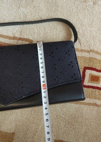 Kilitli Siyah Deri Gotik Kadın El Çantası - Görsel 7