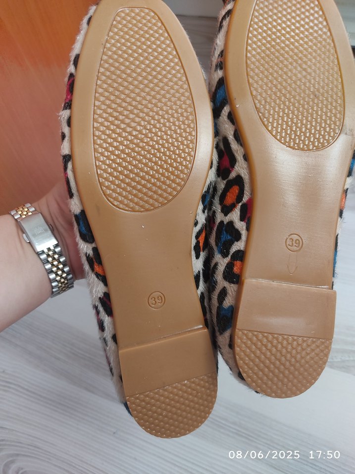 Leopar Desenli Bağcıklı Kadın Babet - Görsel 4