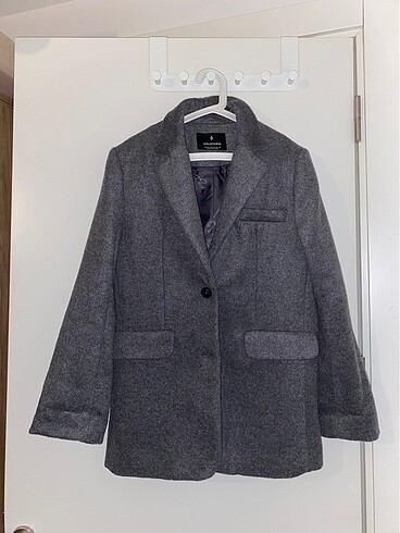 stradivarius gri midi boy palto