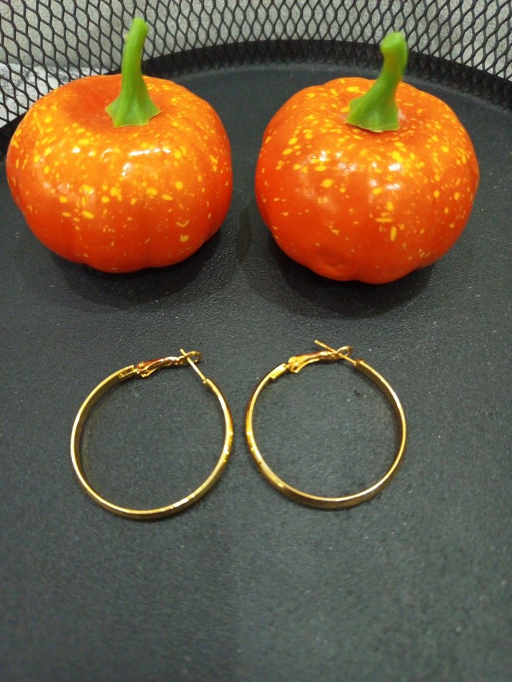 Altın Renkli Midi Halka Küpeler çağ 4cm - Görsel 2