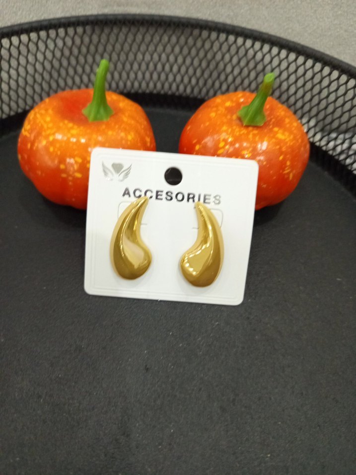 Parlak Mini Altın Renk Kadın Küpeler çelik - Görsel 4