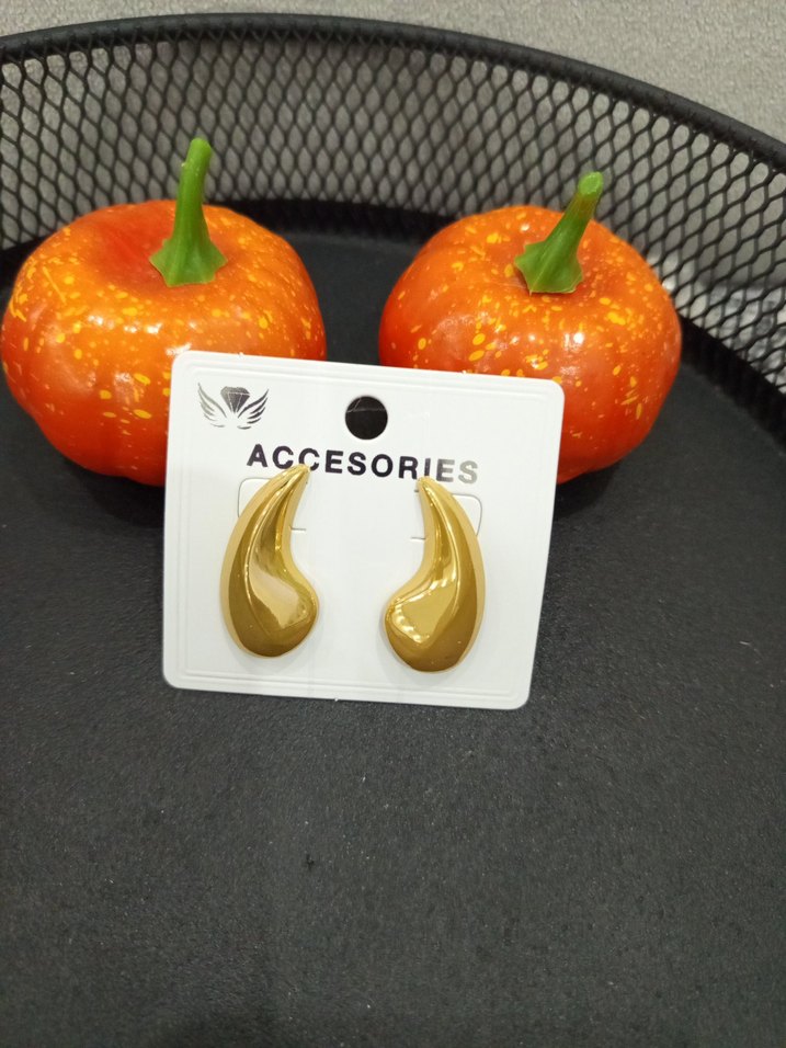 Parlak Mini Altın Renk Kadın Küpeler çelik - Görsel 3