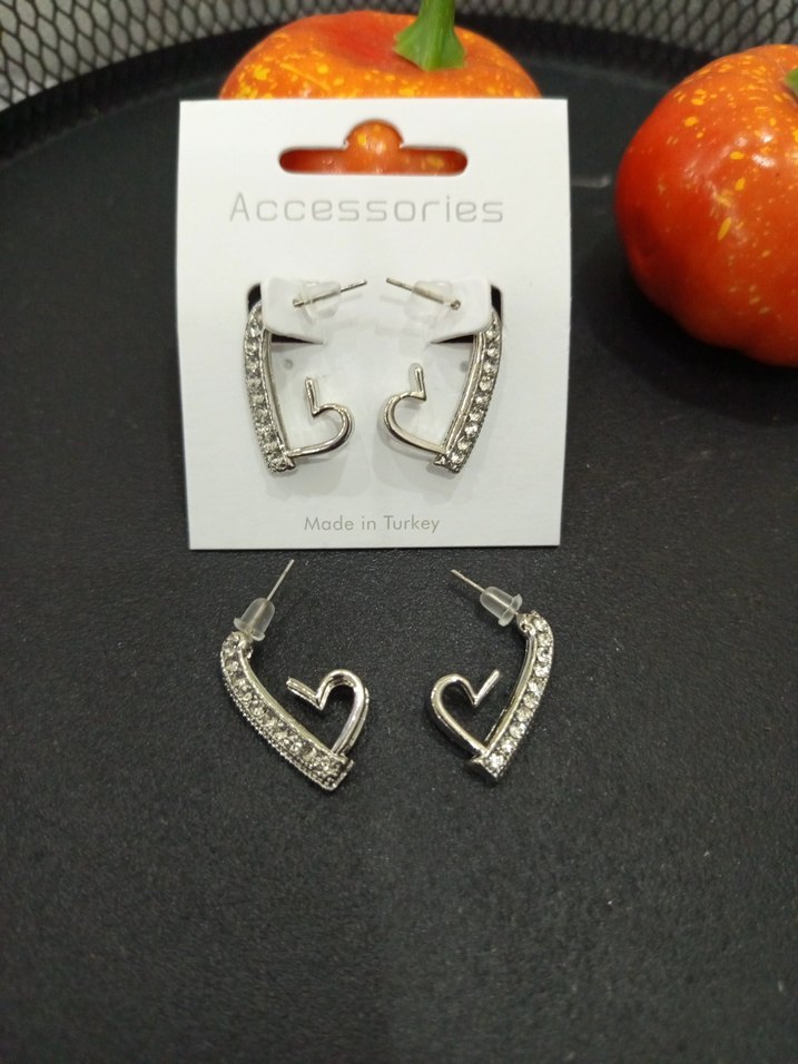 Altın Renkli Mini Taşlı Küpe çelik - Görsel 2