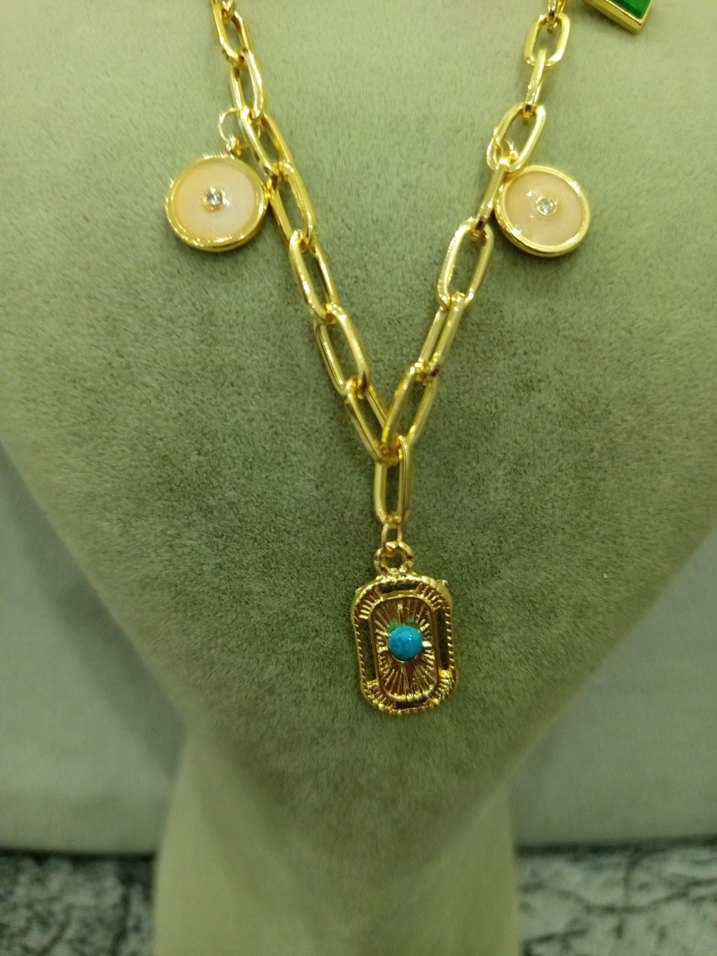 Renkli Bohem Uzun Zincirli Kadın Kolye çelik - Görsel 2